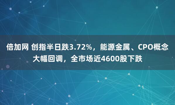 倍加网 创指半日跌3.72%,能源金属、CPO概念大幅回调,全市场近4600股下跌